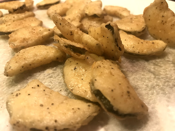 fried pickles - out of the oil